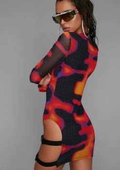 Poster Grl Dresses Heatin' Up Mesh Dress