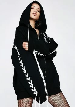 Poster Grl Outerwear Zero Love Lace-Up Hoodie