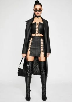 Poster Grl Bottoms Been That Bish Lace-Up Skirt