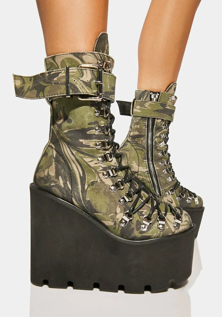 Poster Grl Platform Boots I'm A Catch Camo Traitor Boots 1 Poster Grl Platform Boots I'm A Catch Camo Traitor Boots