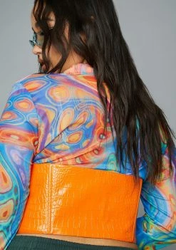 Poster Grl Tops Plus Sunset Out Of Element Underbust Corset