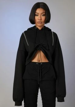 Poster Grl Tops Switching Lanes Crop Hoodie