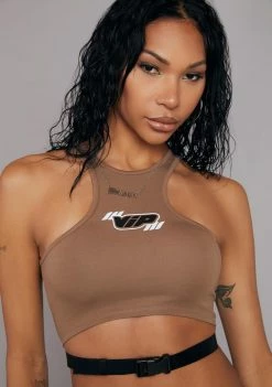 Poster Grl Tank Crop Top Front And Center Graphic Tank