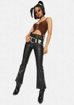Poster Grl Mocha Got U Hooked Corset Top