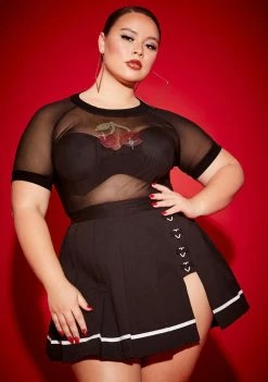 Poster Grl Plus Night School Sweetheart Pleated Skirt Bottoms