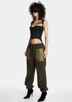 Poster Grl Jogger Sweatpants Nuclear Unit Faux Shearling Joggers