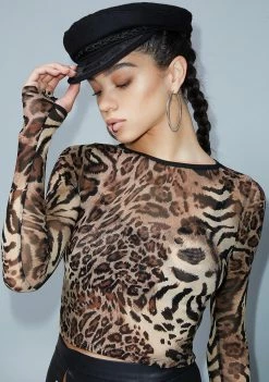 Poster Grl Kitty's Got Claws Mesh Top Tops