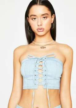 Poster Grl Verified Fatal Lace Up Bandeau Tops
