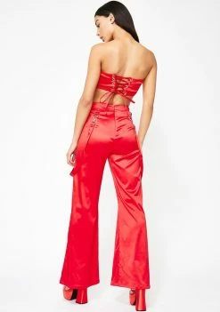 Poster Grl I'm The Plug Satin Trousers Bottoms