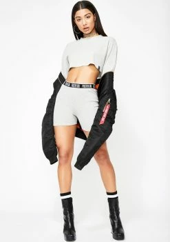 Poster Grl Tops Hawt Mess Thermal Crop Top