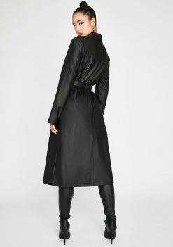 Poster Grl Outerwear Throwin' Shade Belted Trench