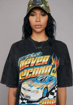 Poster Grl Graphic T-Shirt Rev Your Engine Graphic Tee