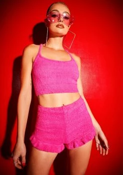 Poster Grl Dear Disaster Furry Top Set Jumpsuits & Rompers