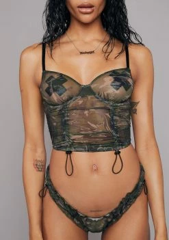 Poster Grl Camo Choose Ur Cherry Ruched Lingerie Set Lingerie & Sleepwear