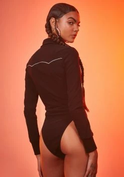 Poster Grl Tops Hell On Wheels Western Bodysuit