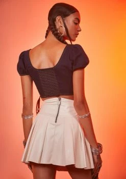 Poster Grl Icy Trailblazer Vegan Leather Pleated Mini Skirt Bottoms