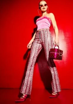 Poster Grl Now We're Jammin' Snake Print Cigarette Trousers