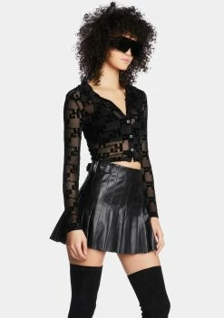 Poster Grl Back To Reality Sheer Crop Top