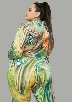 Poster Grl Plus Hypnotic Habits Long Sleeve Crop Shirt Tops