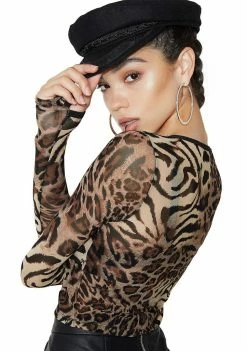 Poster Grl Kitty's Got Claws Mesh Top Tops