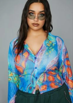 Poster Grl Plus Trippy Charmer Mesh Shirt Tops