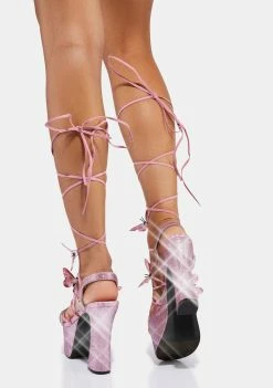 Poster Grl Sweet Blindin' Pixie Queen Lace Up Heels Platforms