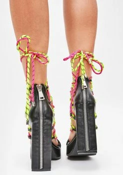 Poster Grl Platforms Tried & True Bungee Lace-Up Heels