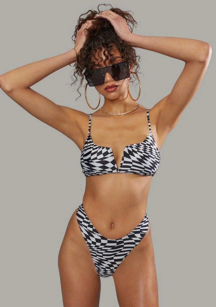 Poster Grl Warped Realm Checkered Bikini Set Swim 1 Poster Grl Warped Realm Checkered Bikini Set Swim