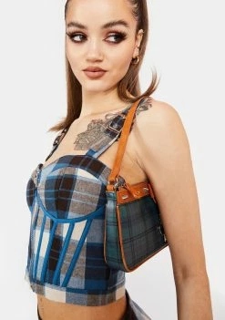 Poster Grl Eff Academia Plaid Corset Top