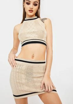 Poster Grl Learning To Diva Cableknit Mini Skirt