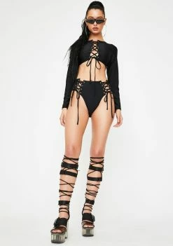 Poster Grl Undercover Hustler Lace Up Bikini Set Swim