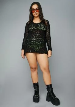 Poster Grl Plus Night Dance With You Crochet Dress Set