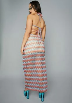 Poster Grl Maxi Dresses Plus Sunset Splash Crochet Maxi Dress