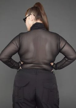 Poster Grl Tops Can't Figure Me Out Mesh Bodysuit