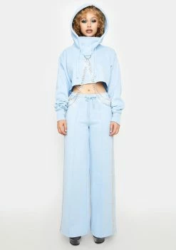 Poster Grl Cool Icy N' Dangerous Rhinestone Chain Hoodie Tops