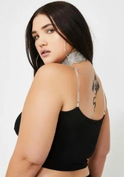 Poster Grl Totally Iconic Clout Rhinestone Tank Tops