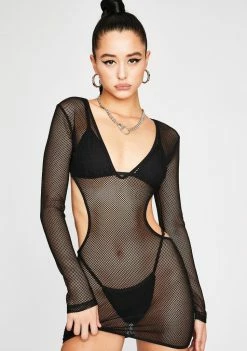 Poster Grl Jumpsuits & Rompers Show N' Tell Fishnet Dress Set