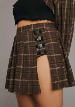 Poster Grl Plus Olive School Sweetheart Pleated Skirt