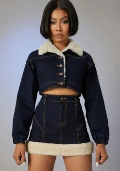 Poster Grl Attention Seeker Denim Puffer Jacket