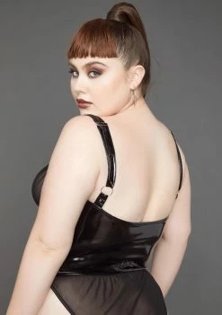 Poster Grl I'm Hard To Impress Patent Corset Top