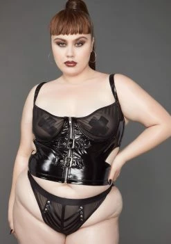 Poster Grl I'm Hard To Impress Patent Corset Top