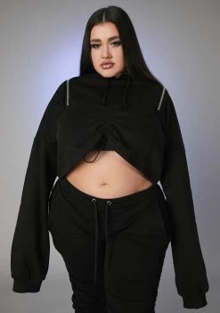 Poster Grl Tops Always Switching Lanes Crop Hoodie