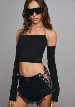 Poster Grl Night Hold Me Down Crop Top