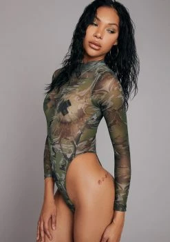 Poster Grl Tops I'm A Catch Mesh Bodysuit