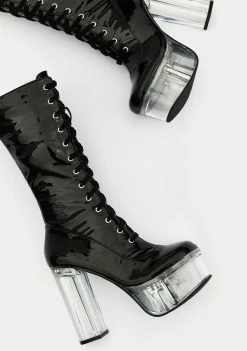 Poster Grl Werk For Myself Lace Up Boots Platforms