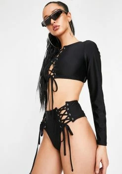 Poster Grl Undercover Hustler Lace Up Bikini Set Swim