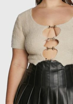 Poster Grl Plus Stunner Status Cropped Sweater Knit Sweaters