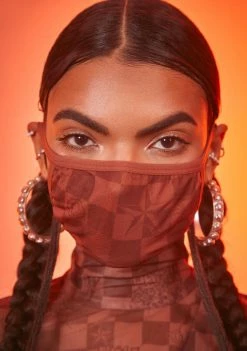 Poster Grl Face Masks Luxury Vibes Checker Face Mask