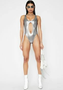 Poster Grl Champions Metallic One-Piece Swimsuit