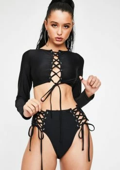 Poster Grl Undercover Hustler Lace Up Bikini Set Swim